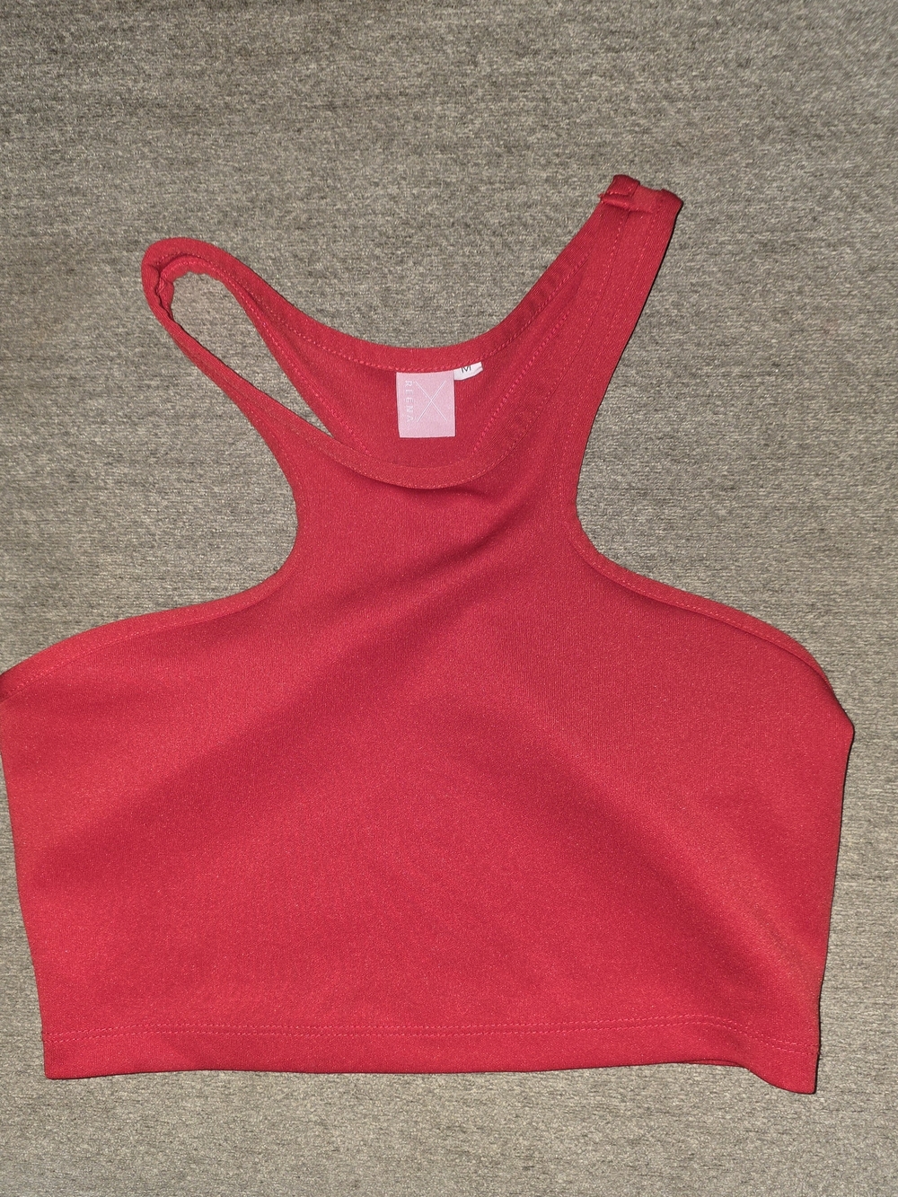 Regna Red Racerback Halter-neck Crop Tank Top - Women's Medium